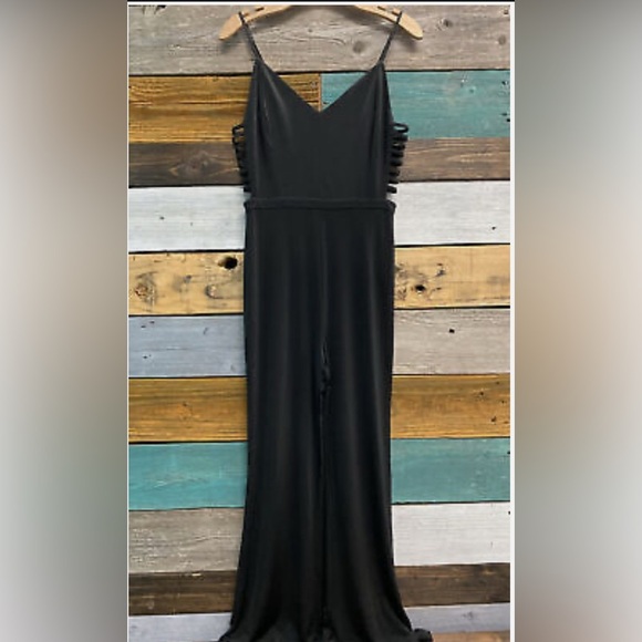 NWT formal black jumpsuit onepiece romper upscale highend wedding xxs - Picture 1 of 4